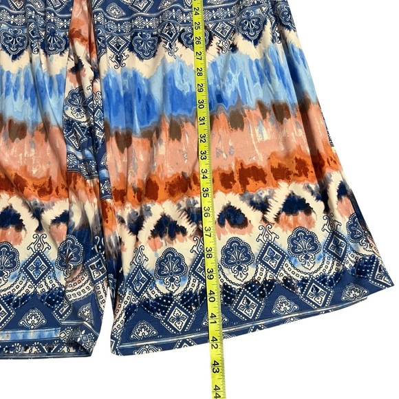 CocoBleu Palazzo Wide Leg Pants Women Large Printed Artsy Stretch Pull On 3X NWT - Picture 5 of 9